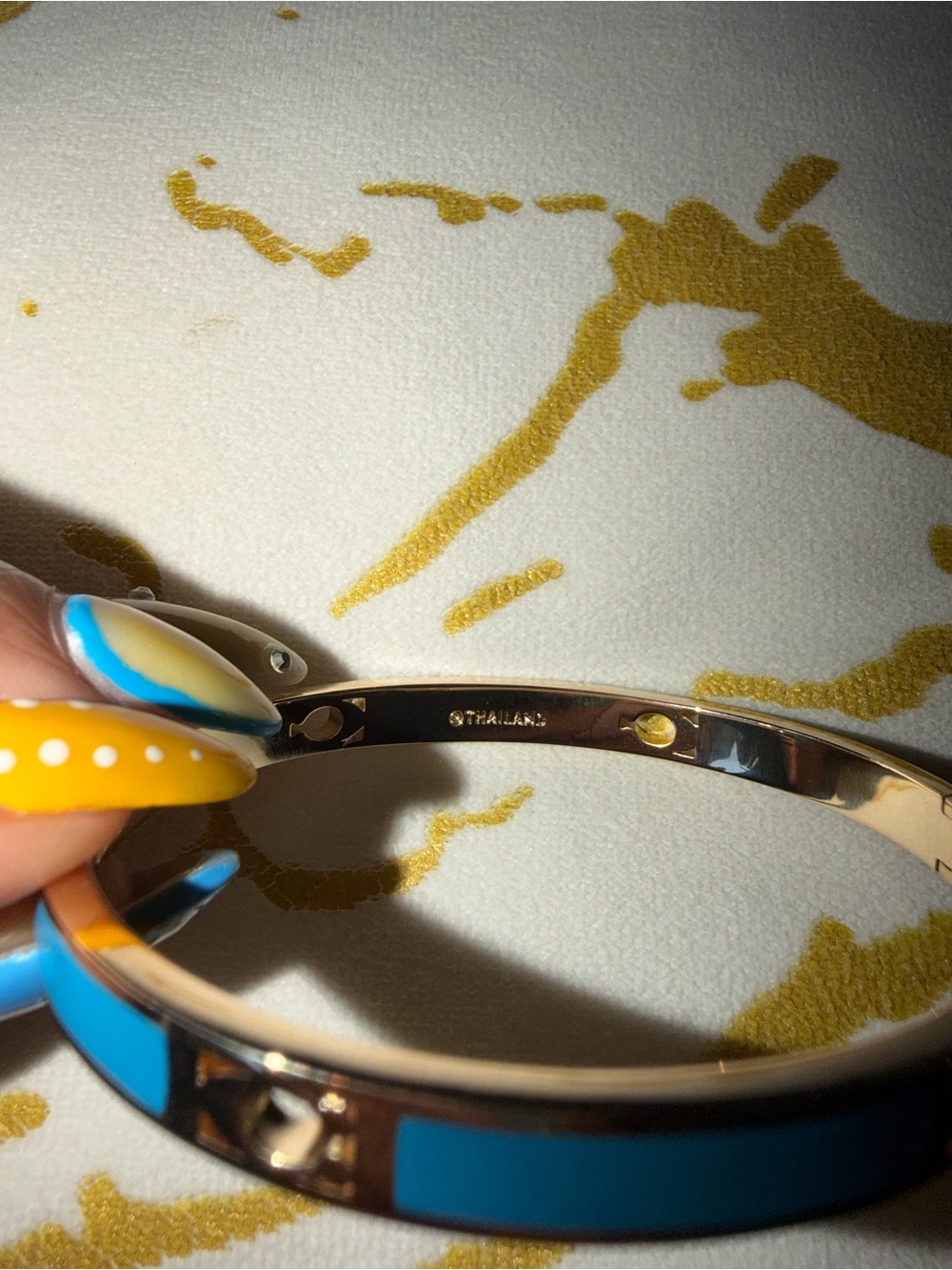 Coach Gold-Tone Bangle with Turquoise Enamel - Picture 4 of 7